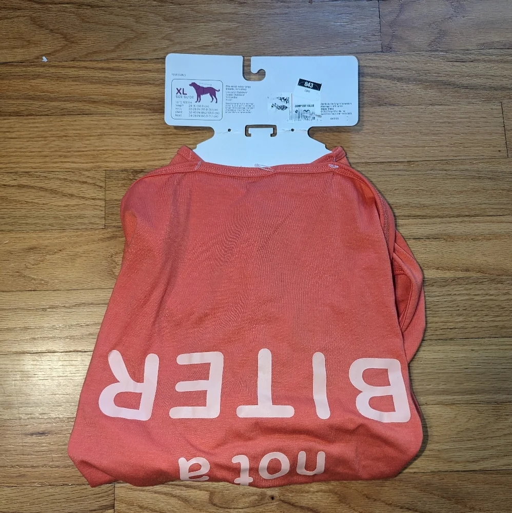 Coral X-LARGE DOG LOVER not a BITER Tank Top Pet Apparel Boots & Barkley